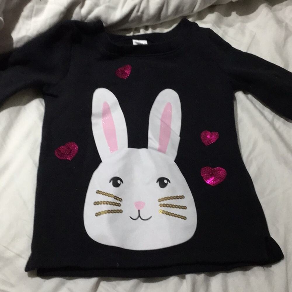 Carters 4t Black sweatshirt with bunny worn once